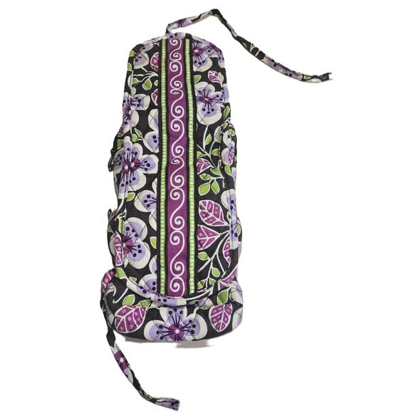 Vera Bradley Plum Petals All-Wrapped-Up Cosmetic Bag 4-Zipper Pockets Tie Wrap - Picture 5 of 9